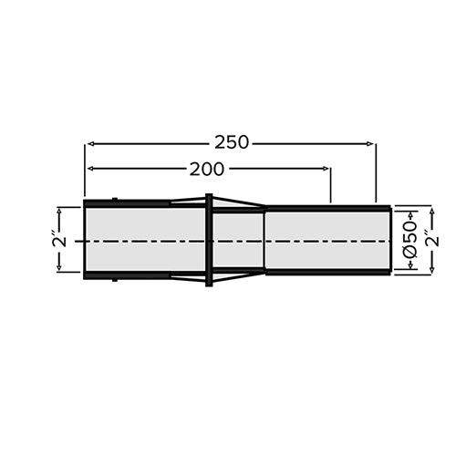 Hayward Puddle Flange 250mm, 2 - 2"/50mm Connections - Concrete