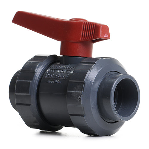 1" Grey PVC Double Union Ball Valve P/P