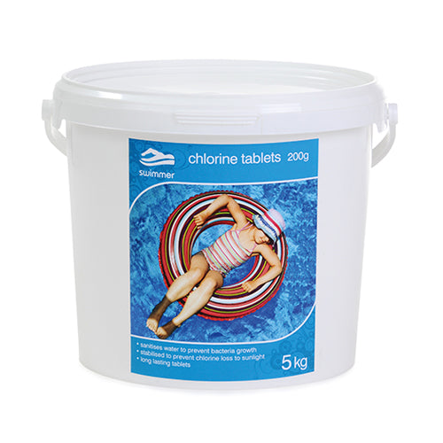 Swimmer 200g Chlorine Tablets 5kg UN1479 Oxidising Solid,N.O.S (Trichloroisocyanuric Acid) 5.1,III, (E)
