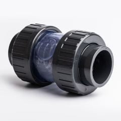 2" PVC Clear Check Valve with 2lb Spring