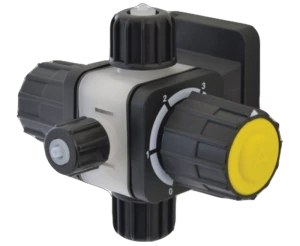 Multifunction pressure valve wall mount - 4 x 6 conns