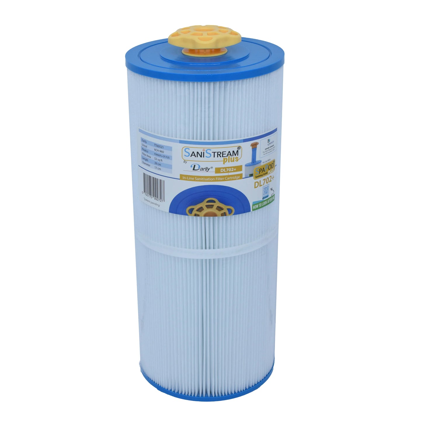 Darlly SaniStream+ 52' Spa Cartridge / Darlly DL702+ 39cm x 17cm / Pleatco PJW60TL-OT-F2S / Unicel 6CH-960 / Magnum JP60