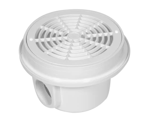Main drain c/w flat grille - White