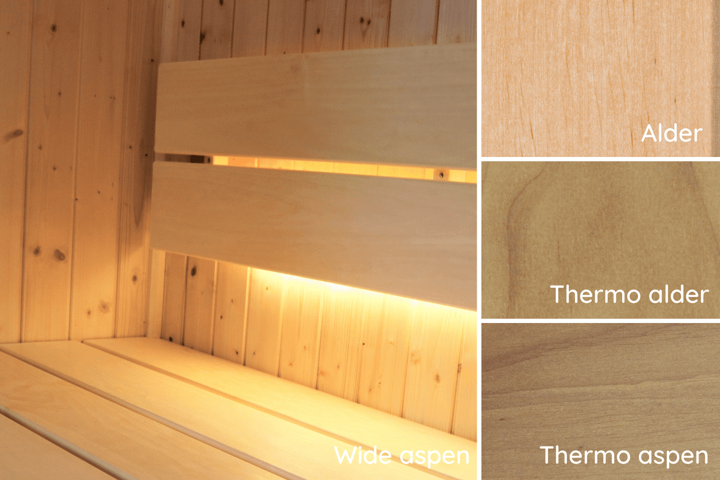 Tylo Sauna Bench 446 x 2031 Aspen
