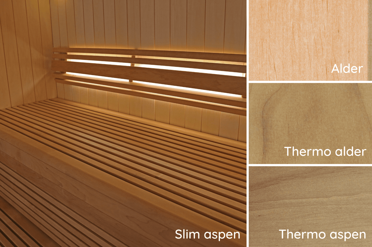 Tylo Sauna Bench 598 x 2031 Aspen