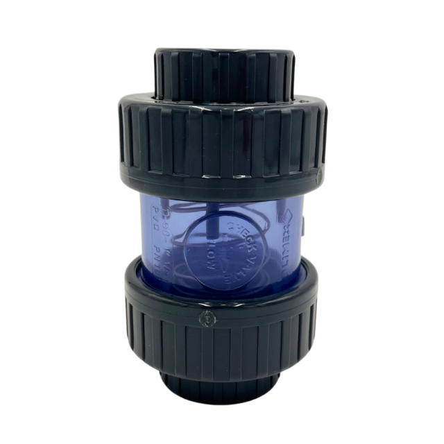 1.5" PVC Clear Check Valve with 2lb Spring