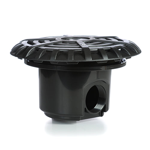 Certikin 6" Black Liner Main Drain with 2" Side and 1.5" Bottom Outlets -  HD33LB