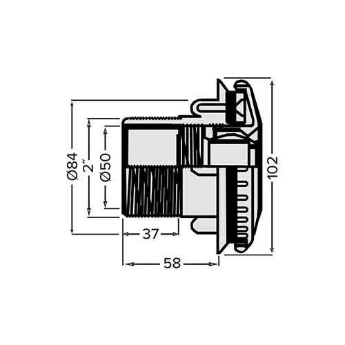Hayward 50mm/2" White Adjustable Return - Liner
