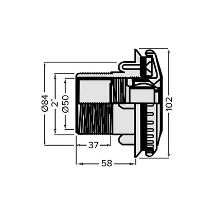 Hayward 50mm/2" White Adjustable Return - Liner