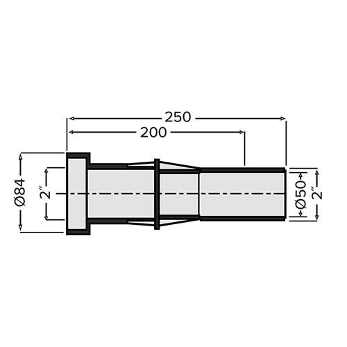 Hayward Puddle Flange 250mm, 2 - 2"/50mm Connections - Liner