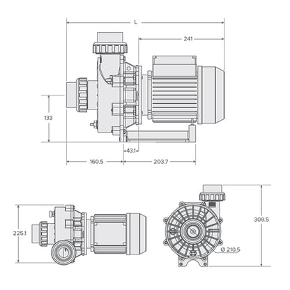 Waterco TurboFlo 2.00 hp 1 Phase Pump