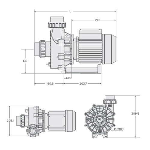 Waterco TurboFlo 2.00 hp 1 Phase Pump