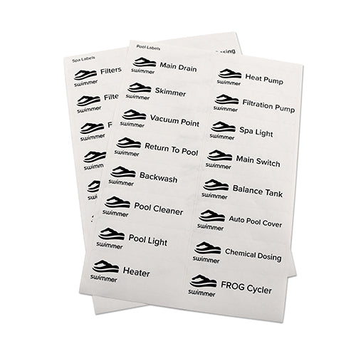 Pool Pipe Labels per Sheet