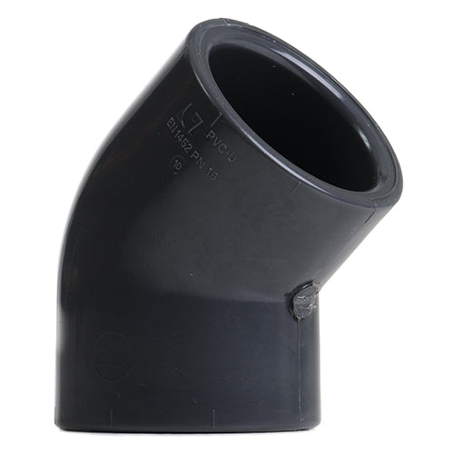 6" Grey PVC 45 Degree Elbow P/P