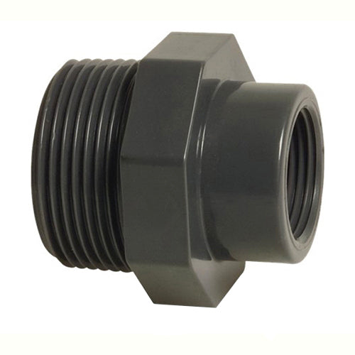 1" - 1/2" Grey PVC Threaded Reducer BSP MT/FT