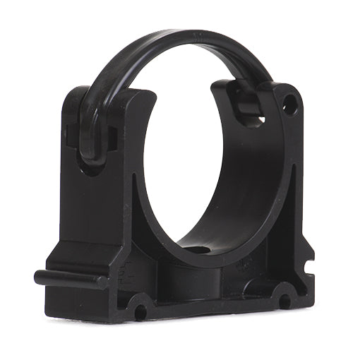 50mm Grey PVC Pipe Clip with Safety Bracket