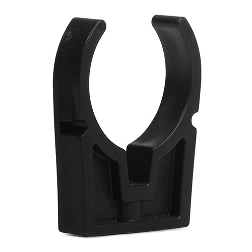 75mm Grey PVC Pipe Clip - with Safety Bracket