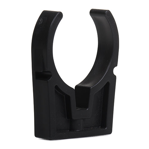 90mm Grey PVC Pipe Clip - with Safety Bracket