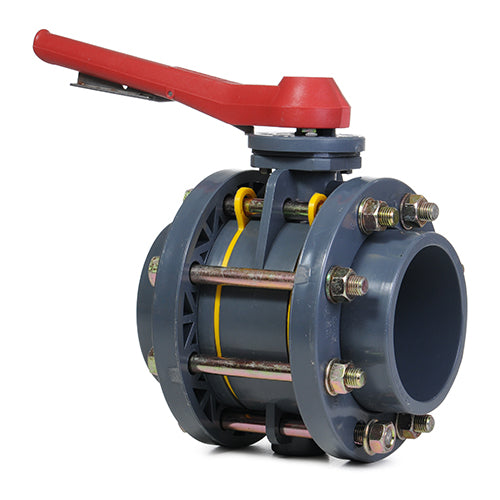90mm Grey PVC Butterfly Valve with EPDM Seals