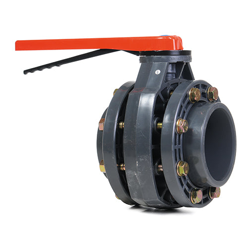 140mm Grey PVC Butterfly Valve with EPDM Seals