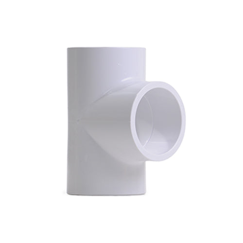 1.5" White PVC Tee P/P/P