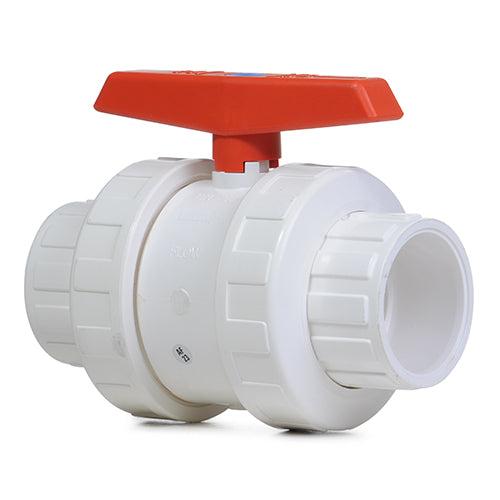 2" Double Union Ball Valve P/P - RED Handle