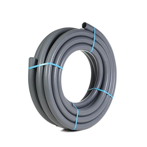 50mm Diameter Flexible Grey Pipe 25 Metre Roll
