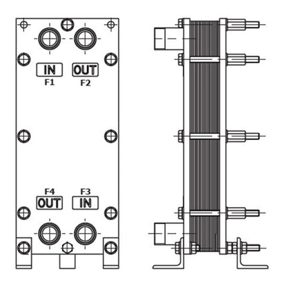 Sondex Titanium Double walled Heat Exchanger 20 plate 80kW 272,000 BTU