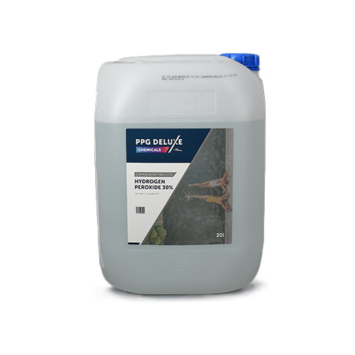 PPG Deluxe Hydrogen Peroxide 30% 20 Litre - [Regulated/Reportable under the Poisons Act] - UN 2014 HYDROGEN PEROXIDE, AQUEOUS SOLUTION, 5.1 (8), II, (E)  Environmentally Hazardous