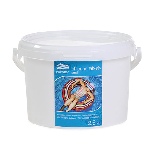 Swimmer Small Chlorine Tablets 2.5kg UN2468 Oxidising Solid,N.O.S (Trichloroisocyanuric Acid) 5.1,III, (E)