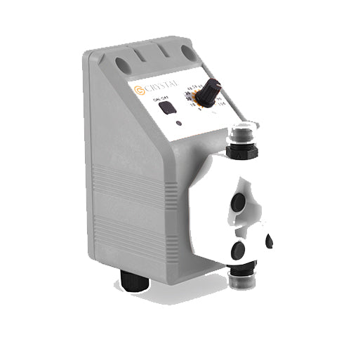 GC Crystal FCE Dosing Pump Wall Mounted Manual Adjustment 5L/hr @ 5 Bar PP/PTFE/FPM