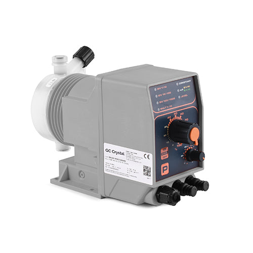 GC Crystal HTS PLUS Dosing Pump Foot Mounted Pulse Proportional 5L/hr @ 7 Bar PVDF/PTFE/FPM