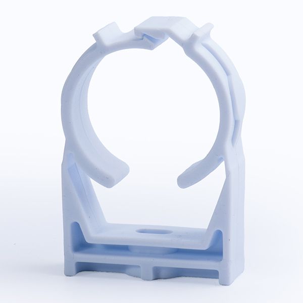 2" White Pipe Clip with Safety Clamp - Pack of 10