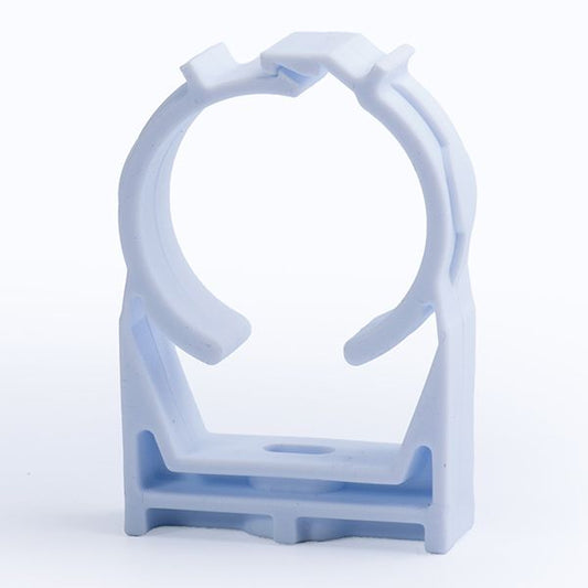 2" White Pipe Clip with Safety Clamp - Pack of 10