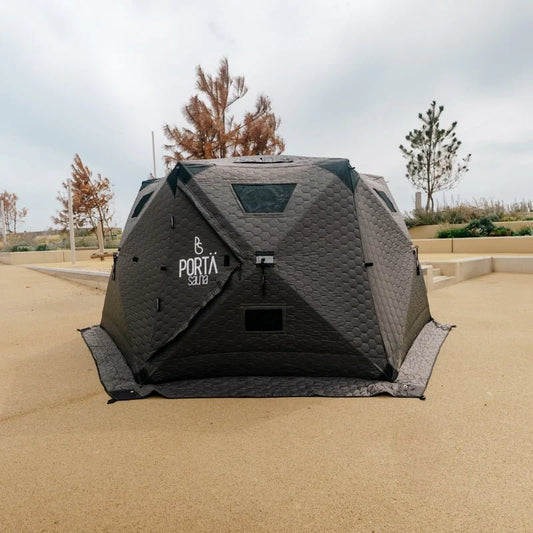 HEXXL | PORTABLE SAUNA | FOUNDATION – SAUNA, STOVE & ACCESSORIES ONLY (8–10 People)