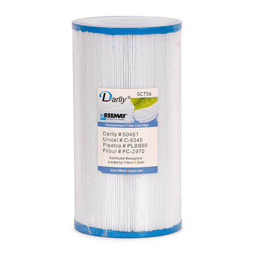Darlly Standard 50' Spa Cartridge / Darlly SC756 / Filbur FC-2970 / Pleatco PLBS50 / Unicel C-5345