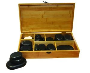 50 piece Basalt Stone Set. Comes in wooden box