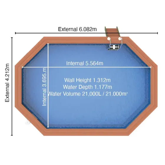 Plastica Belgravia Wooden Pool Package with SwimMaster Counter Current & Invertemp Heat Pump