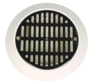 Stainless steel main drain grille c/w screws and flange - White