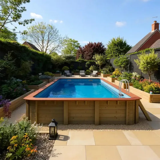 Plastica Chelsea Wooden Pool Package with Argonaut/Endurance Filtration & SwimMaster Counter Current & Invertemp Heat Pump