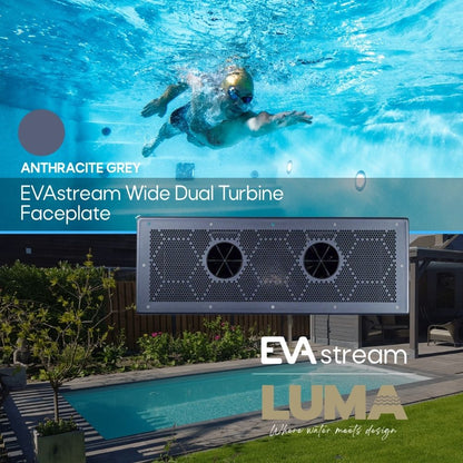 EVAstream Wide Dual Turbine Faceplate ABS Anthracite Grey