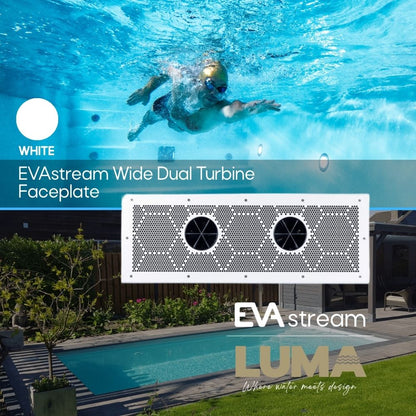 EVAstream Wide Dual Turbine Faceplate ABS White