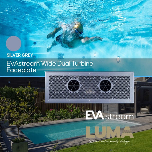EVAstream Wide Dual Turbine Faceplate ABS Silver Grey