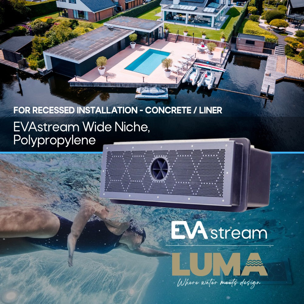 EVAstream Wide Niche, Polypropylene - for Recessed Installation - Concrete / Liner