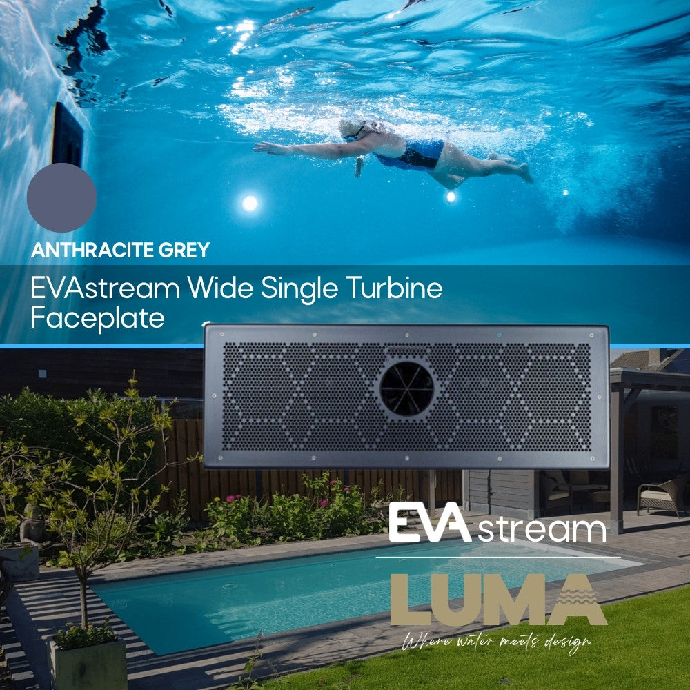 EVAstream Wide Single Turbine Faceplate ABS Anthracite Grey