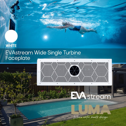 EVAstream Wide Single Turbine Faceplate ABS White