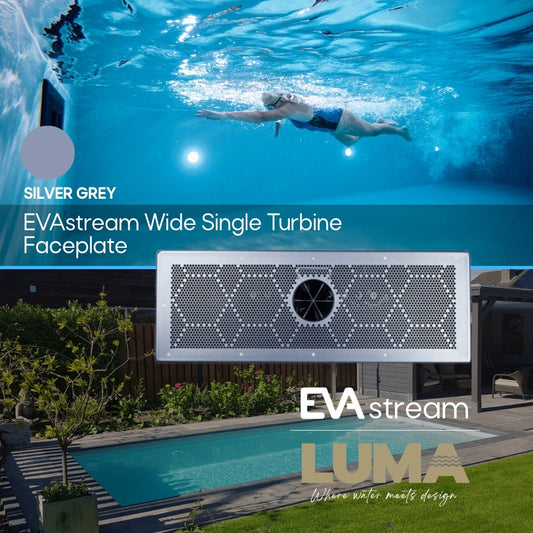 EVAstream Wide Single Turbine Faceplate ABS Silver Grey