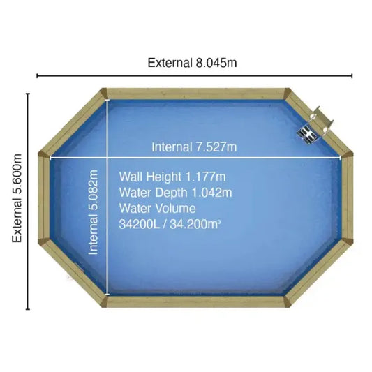 Plastica Eco Stretched Octagon Pool