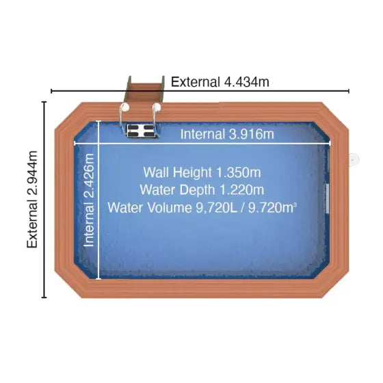 Plastica Wooden Exercise Pool Package with SwimMaster Counter Current