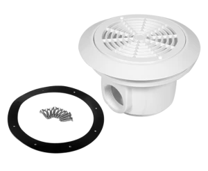 Main Drain c/w flat Grille - White